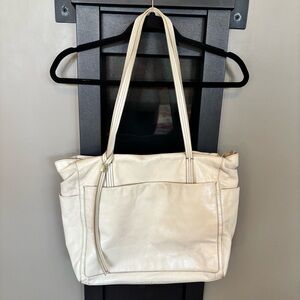 Hobo Cream Leather Tote